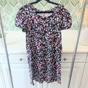 ⭐ S.O. Black Girl's Floral T-shirt Dress Large 10/12⭐